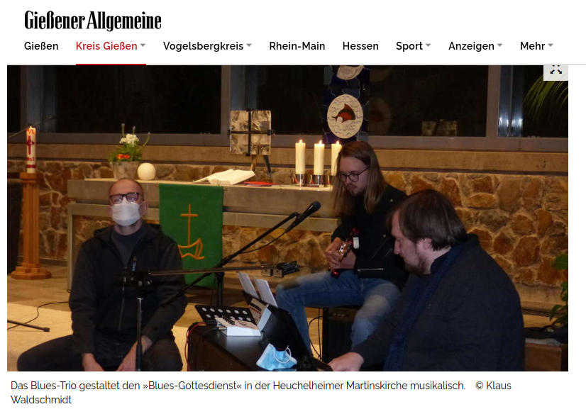 Bildschirmfoto des Artikels der Gießener Allgemeinen Zeitung