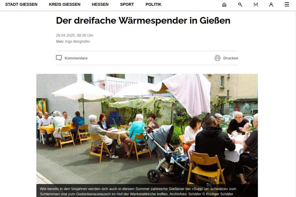 Bildschirmfoto vom Artikel des Gießener Anzeigers